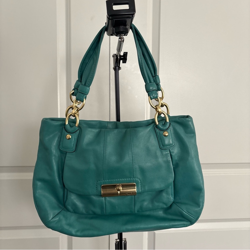 Coach Teal Leather Handbag